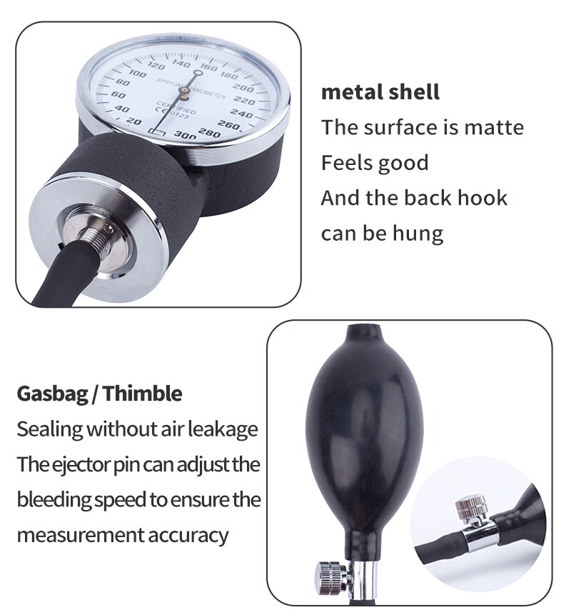 Manual Blood Pressure Monitor Diastolic Sphygmomanometer Medical Doctor Stethoscope Sphygmomanometer Cuff Home Health Monitor